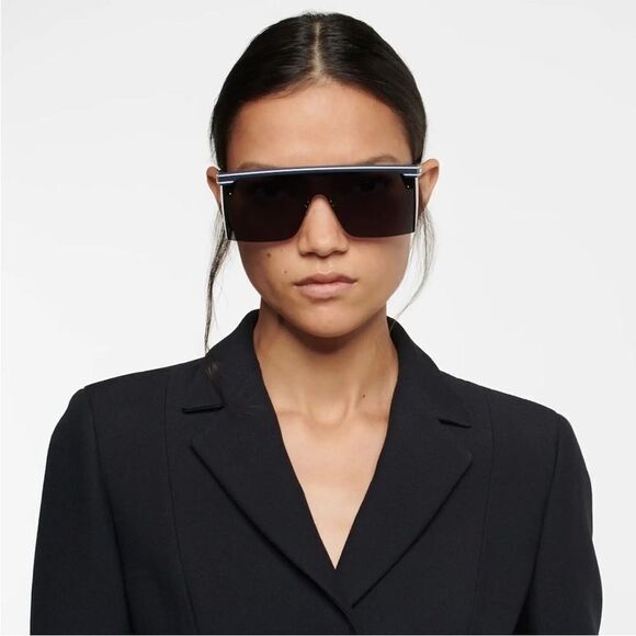 NEW DIORCLUB M1U 31B7 Matte Navy Blue/Silver Mirrored with Blue Star Monogram - Picture 3 of 10